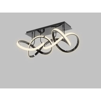 Wofi 9134-205 - LED регулируема плафониера INDIGO LED/64W/230V черен/лъскав хром