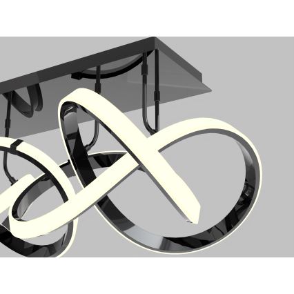 Wofi 9134-205 - LED регулируема плафониера INDIGO LED/64W/230V черен/лъскав хром