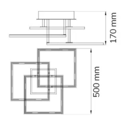 Wofi 9243.03.10.9300 - LED Димируем полилей за повърхностен монтаж MODESTO LED/33W/230V