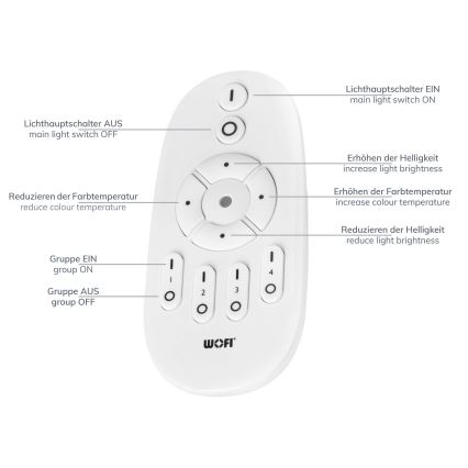 Wofi 9694.01.70.7120 - LED Димируем плафон MILO LED/52W/230V 2700-6000K + дистанционно управление