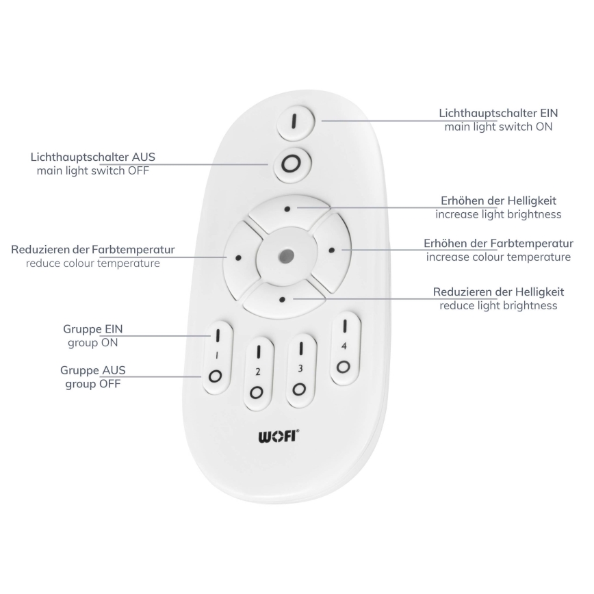 Wofi 9694.01.70.7120 - LED Димируем плафон MILO LED/52W/230V 2700-6000K + дистанционно управление