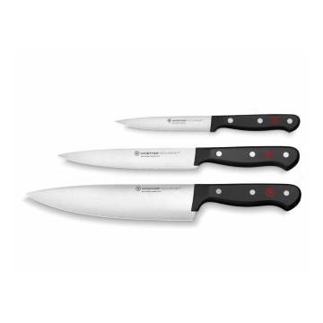 Wüsthof - К-кт готварски ножове GOURMET 3 бр. черен