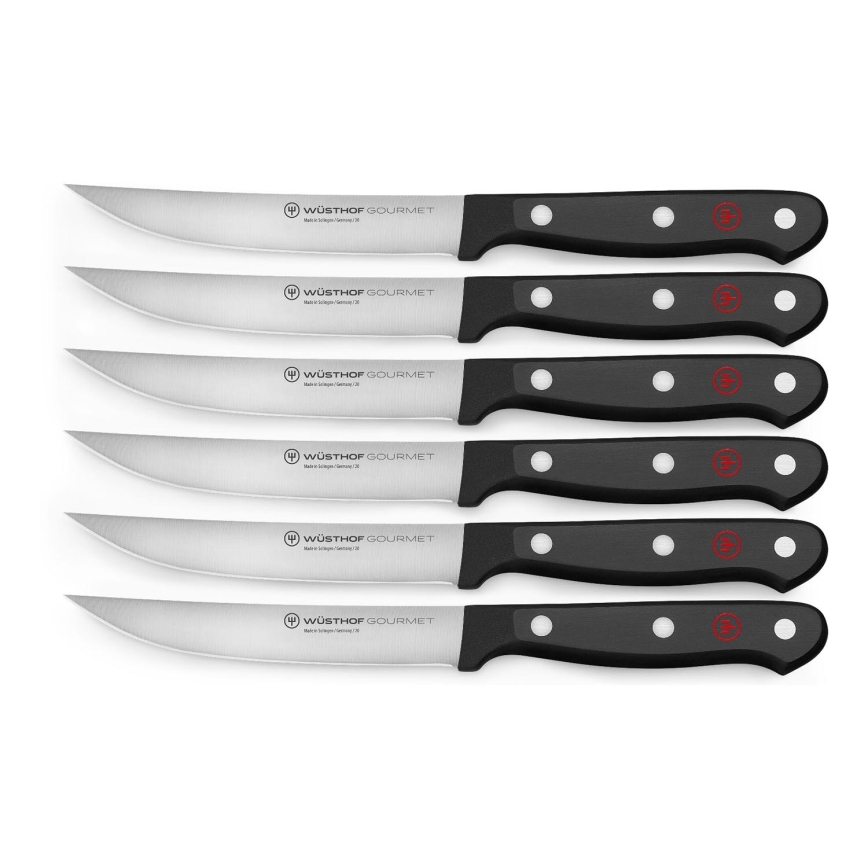Wüsthof - К-кт готварски ножове за пържоли GOURMET 6 бр. черен