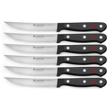 Wüsthof - К-кт готварски ножове за пържоли GOURMET 6 бр. черен