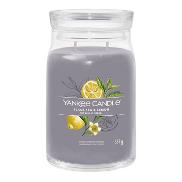 Yankee Candle - Ароматна свещ BLACK TEA & LEMON голяма 567g 60-90 ч.