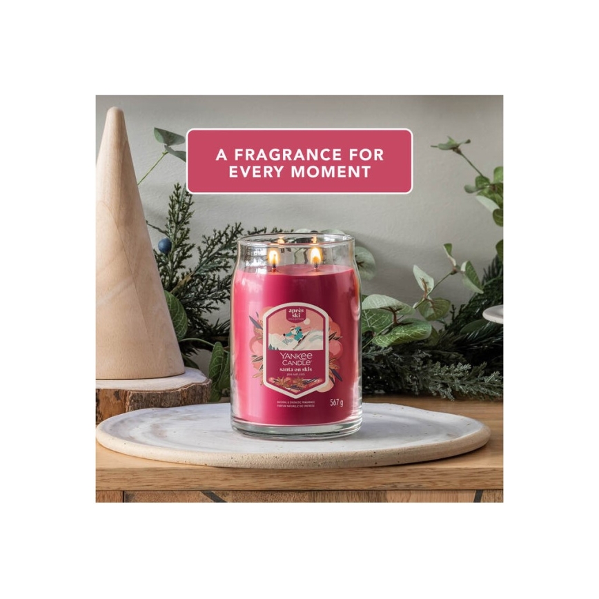 Yankee Candle - Ароматна свещ SANTA ON SKIS голяма 567g 60-90 ч.