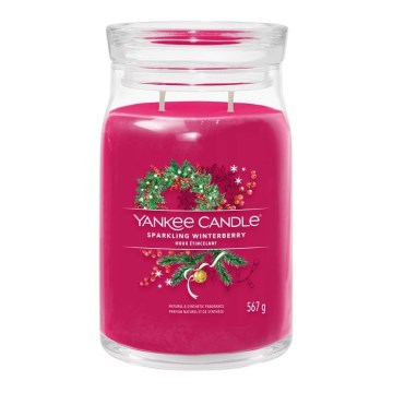 Yankee Candle - Ароматна свещ SPARKLING WINTERBERRY голяма 567 г 60-90 часа