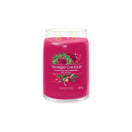 Yankee Candle - Ароматна свещ SPARKLING WINTERBERRY голяма 567 г 60-90 часа