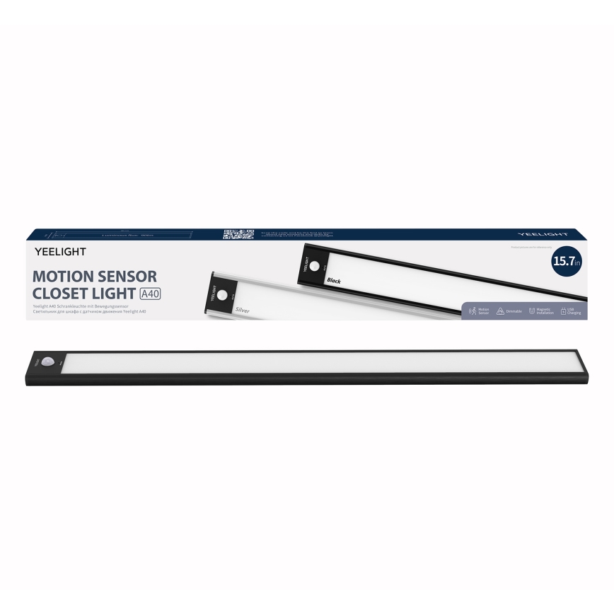 Yeelight - LED Димируемо акумулаторно осветление за мебели със сензор LED/2,3W/1500 mAh 4000K 40 см черен