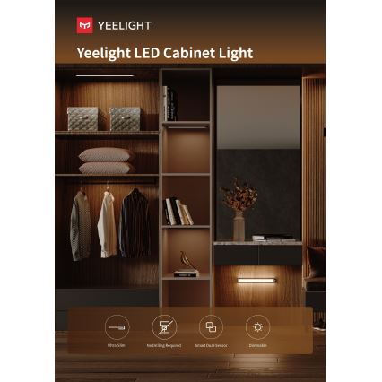 Yeelight - LED Димируемо акумулаторно осветление за мебели със сензор LED/2,4W/2200 mAh 4000K 60 см сребрист