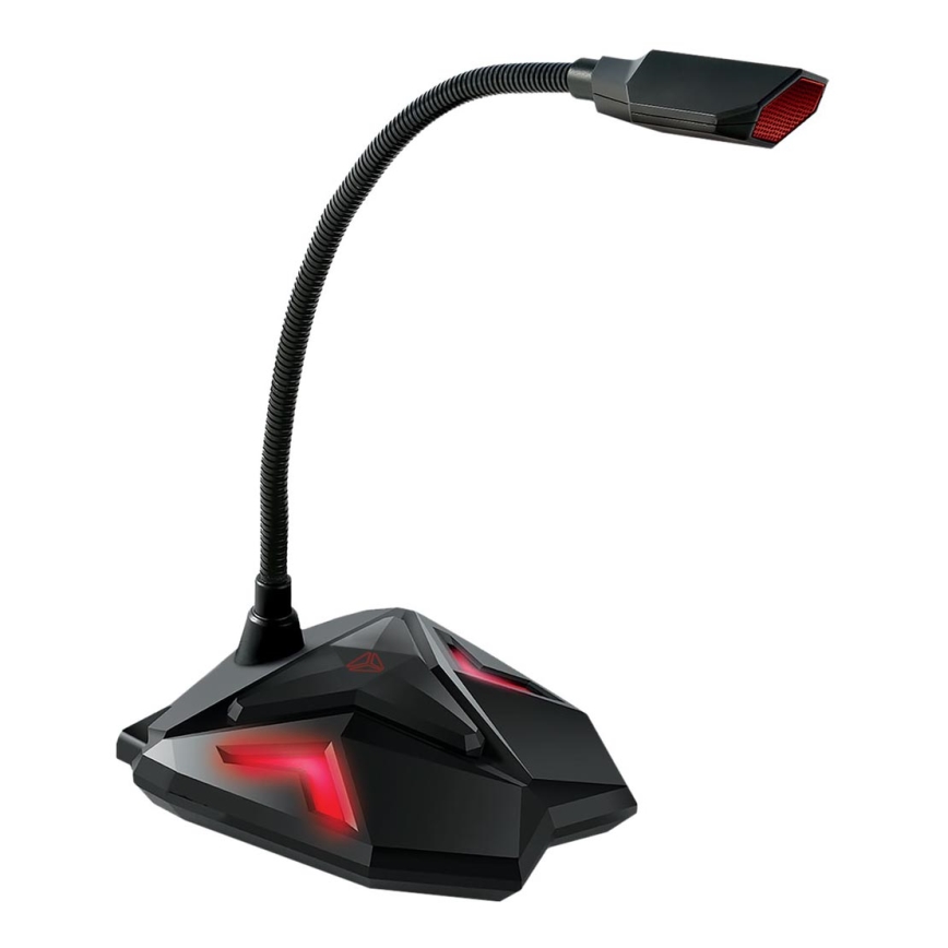 Yenkee - LED Геймърски USB микрофон 5V черен/червен