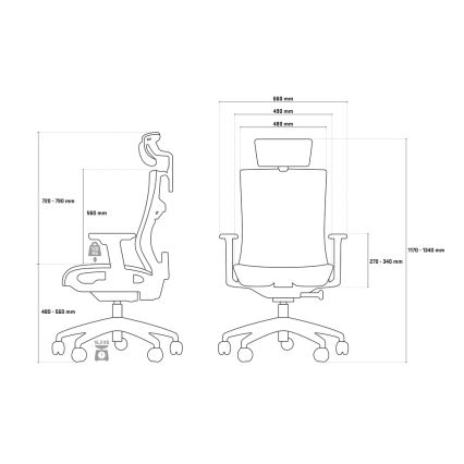 Yenkee - Офис стол черен/сив