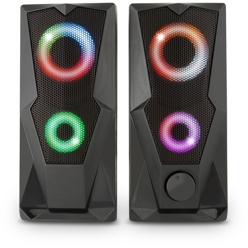 Yenkee - USB Тонколони с RGB подсветка 6W/5V черни