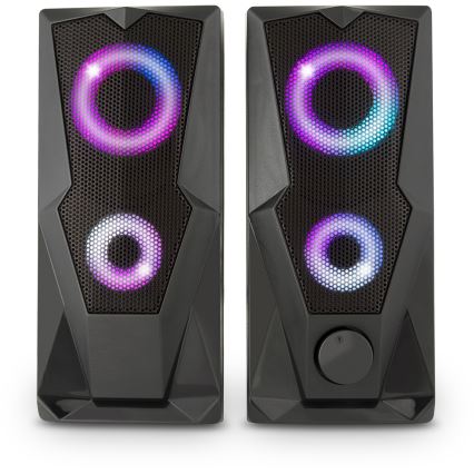 Yenkee - USB Тонколони с RGB подсветка 6W/5V черни