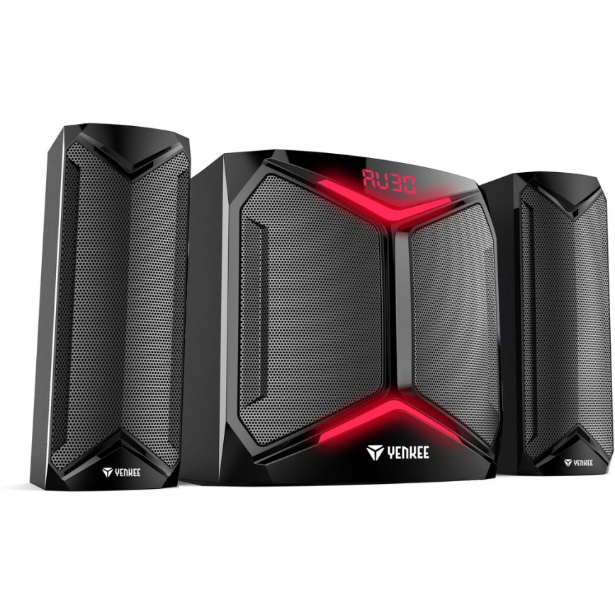 Yenkee - Компютърни тонколони 2.1 50W/230V черни + дистанционно