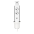 Захранващ стълб за монтаж върху плот на бюро — 2 x 230 V + USB-A + USB-C