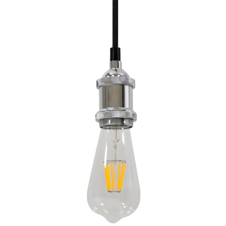 Захранващ кабел 1xE27/20W/230V лъскав хром