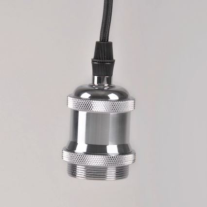 Захранващ кабел 1xE27/20W/230V лъскав хром