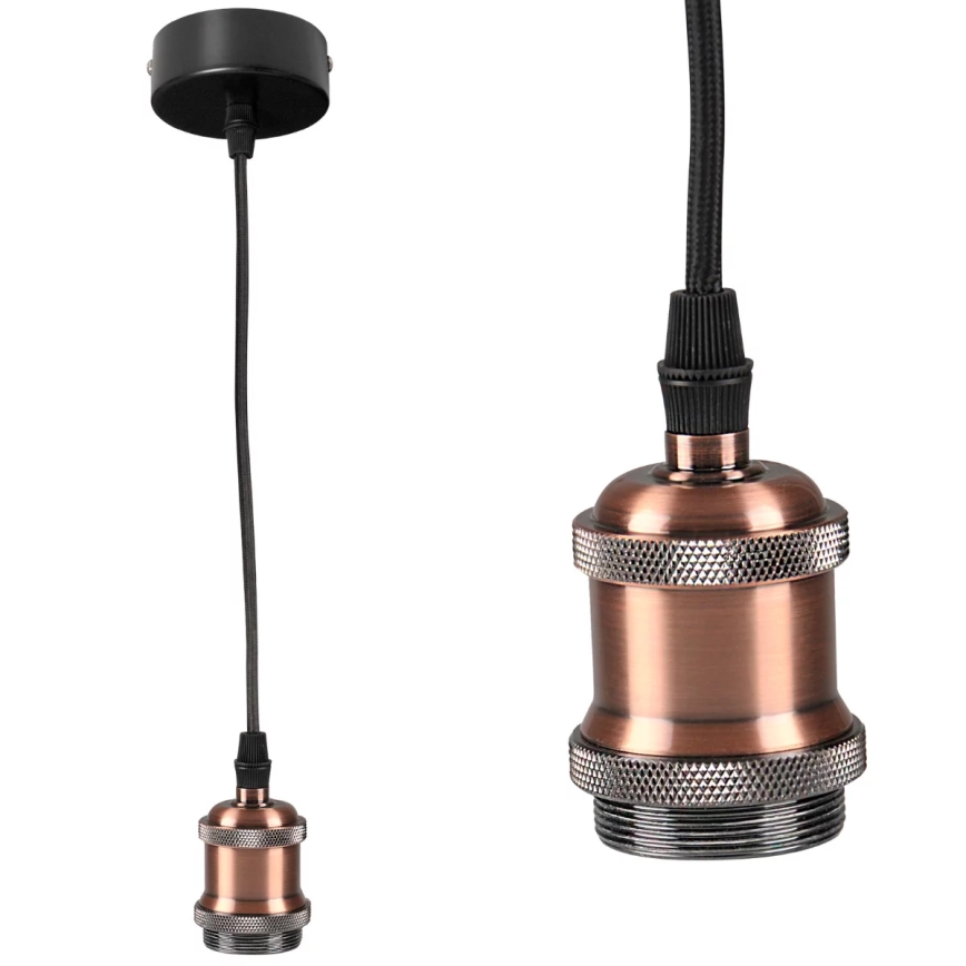 Захранващ кабел 1xE27/20W/230V мед