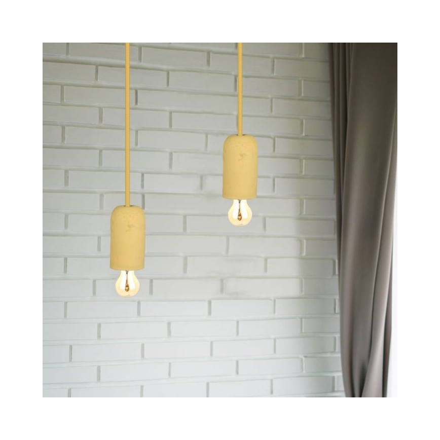 Захранващ кабел 1xE27/60W/230V бетон/бежов