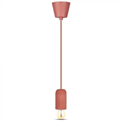 Захранващ кабел 1xE27/60W/230V бетон/червен