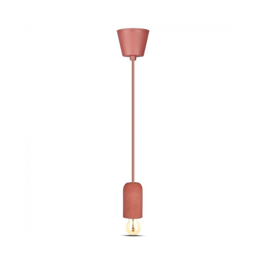 Захранващ кабел 1xE27/60W/230V бетон/червен