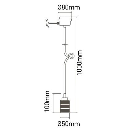 Захранващ кабел 1xE27/60W/230V