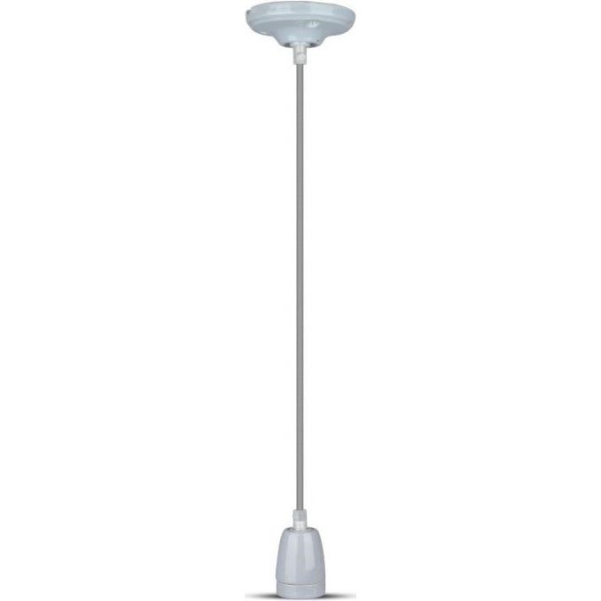 Захранващ кабел 1xE27/60W/230V сив/порцелан
