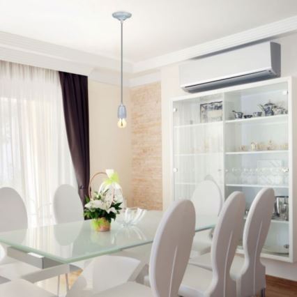 Захранващ кабел 1xE27/60W/230V сив/порцелан