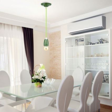 Захранващ кабел 1xE27/60W/230V зелен/порцелан