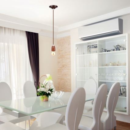 Захранващ кабел 1xE27/60W/230V кафяв/порцелан