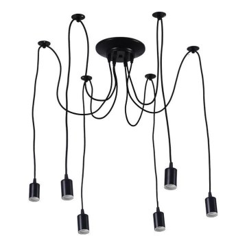 Захранващ кабел 6xE27/60W/230V паяк черен