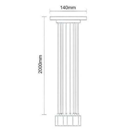 Захранващ кабел 6xE27/60W/230V паяк черен