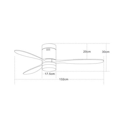 Zambelis 19144 - LED Вентилатор за таван LED/15W/230V 3000/4000/6000 череша + дистанционно управление