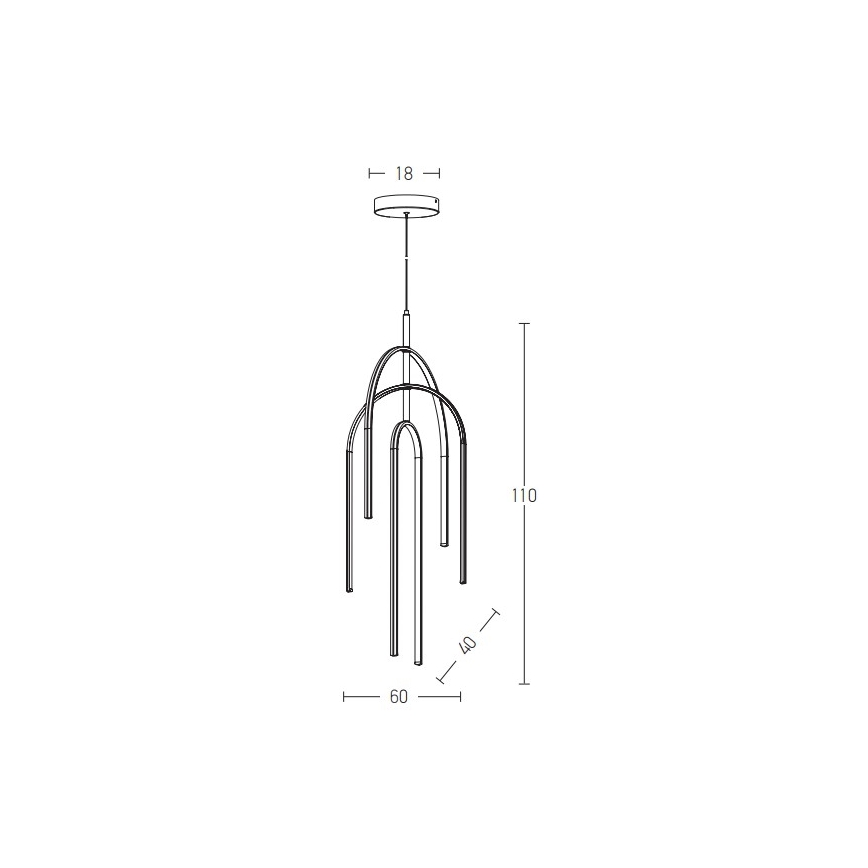 Zambelis 1932 - LED Димируем пендел LED/80W/230V черен