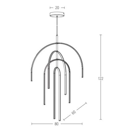 Zambelis 1933 - LED Димируем пендел LED/96W/230V златист