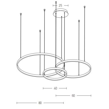 Zambelis 1956-D - LED Димируем пендел LED/136W/230V