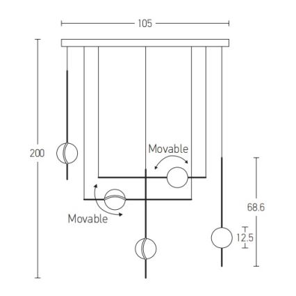 Zambelis 2001 - LED Пендел LED/38W/230V