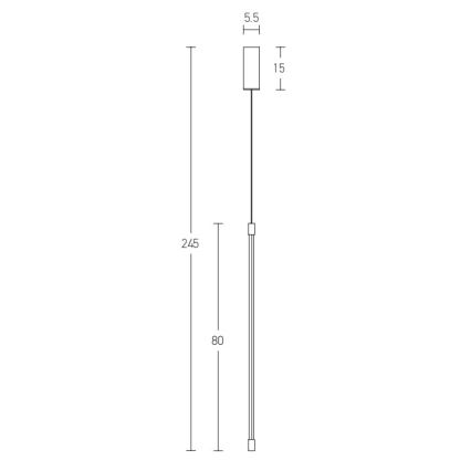 Zambelis 20121 - LED Пендел LED/12W/230V черен