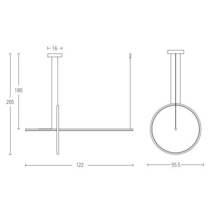 Zambelis 20128 - LED Димируем пендел LED/48W/230V