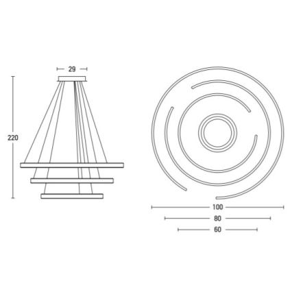 Zambelis 2014 - LED Димируем пендел LED/120W/230V златист