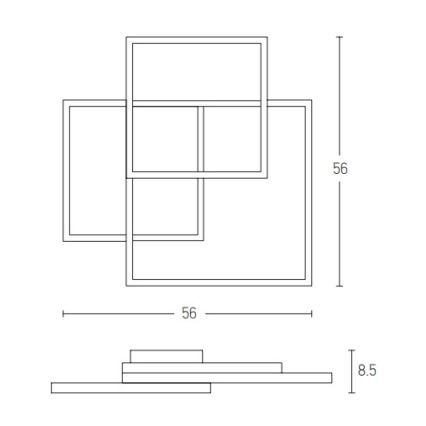 Zambelis 2023 - LED Димируем полилей за повърхностен монтаж LED/42W/230V черен
