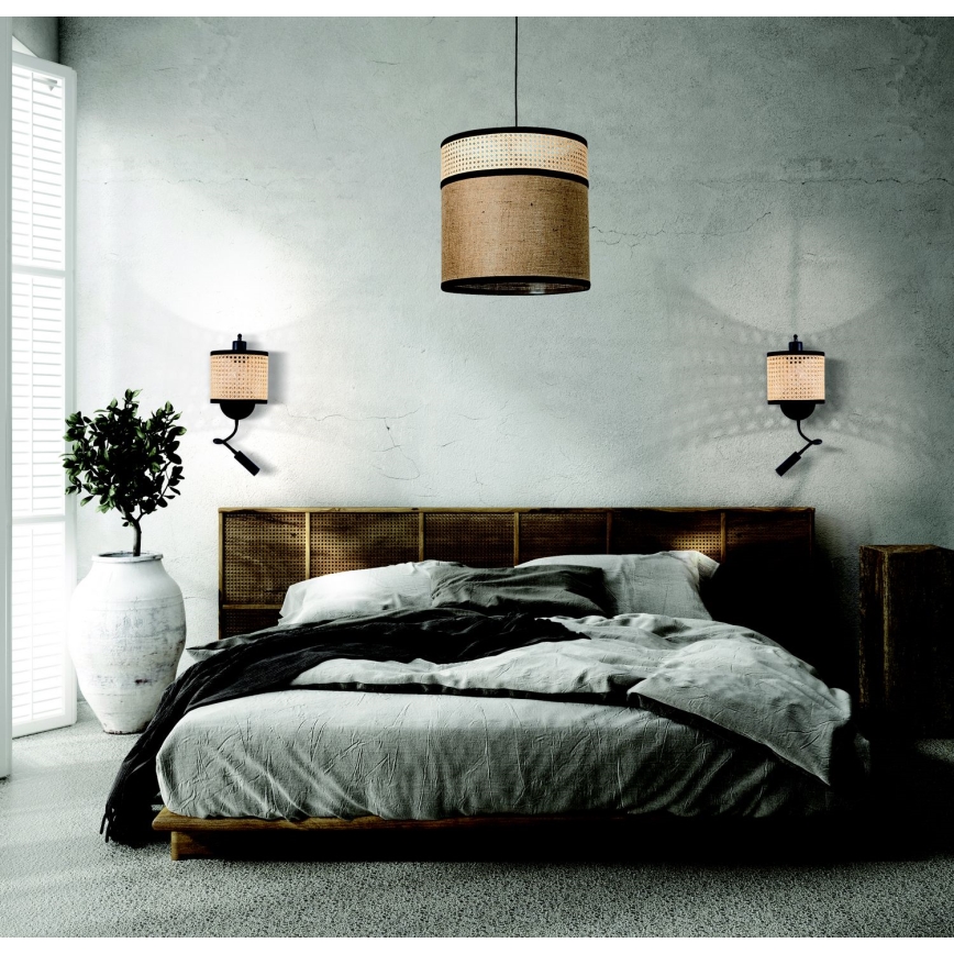 Zambelis 20355 - LED Аплик 1xE27/40W + LED/3W/230V ратан