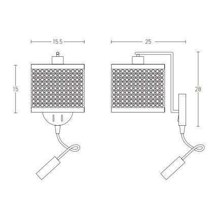 Zambelis 20355 - LED Аплик 1xE27/40W + LED/3W/230V ратан