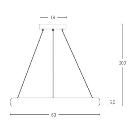 Zambelis 2054 - LED Димируем пендел LED/50W/230V Ø 60 см златист