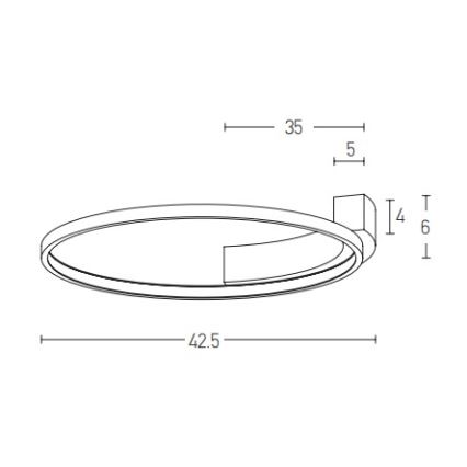 Zambelis 2074 - LED Аплик LED/25W/230V Ø 42,5 cm черен