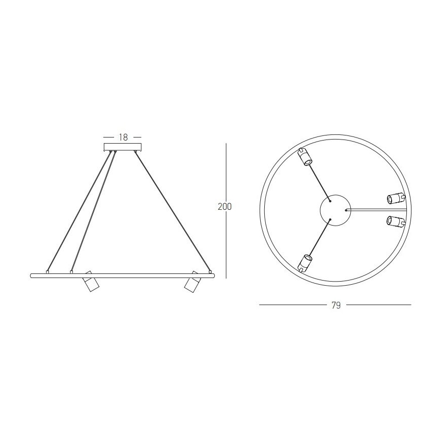 Zambelis 22013 - LED Димируем пендел LED/59W/230V Ø 79 см черен