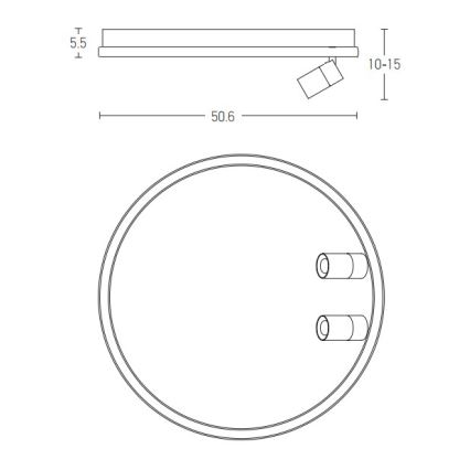Zambelis 22014 - LED Димируем плафон LED/71W/230V черен