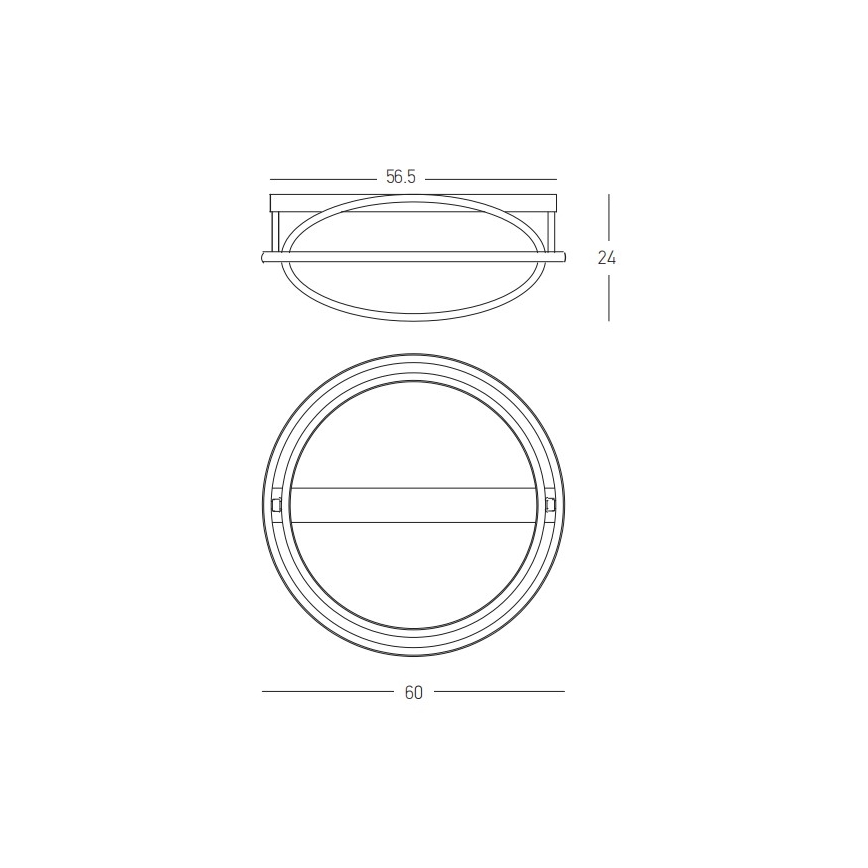 Zambelis 22016 - LED Димируем полилей за повърхностен монтаж LED/56W/230V Ø 60 см черен