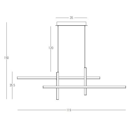 Zambelis 22022 - LED Димируем пендел LED/41W/230V златист